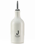 Jordan Original - Keramikflasche breit - weiß glänzend - 500 ml inkl. Edelstahlausgießer herausnehmbar
