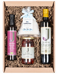 Mediterranes Geschenkset – Jordan Olivenöl, Meersalz und Bio Rotweinessig