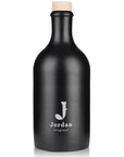 Jordan Original - Keramikflasche breit - matt schwarz - 500 ml - inkl. Holzdeckel mit Ausgießer