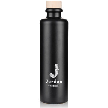 Jordan Original - Keramikflasche schmal - matt schwarz - 200 ml - inkl. Holzdeckel mit Ausgießer