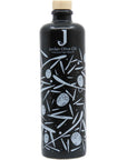 Jordan Original Keramikflasche - matt schwarz mit weißen Symbolen - 500 ml - inkl. Holzdeckel mit Ausgießer