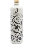 Jordan Original Keramikflasche - matt weiß mit schwarzen Symbolen - 500 ml - inkl. Holzdeckel mit Ausgießer