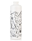 Jordan Keramikflasche - matt weiß mit schwarzen Symbolen - inkl. Ausgießer - 500ml