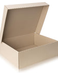 Umweltfreundlicher Graspapier Karton mit Füllmaterial – passend für z.B. 3 Flaschen (425 x 380 x 145 mm)