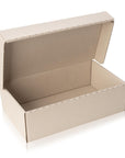 Umweltfreundlicher Graspapier Karton mit Füllmaterial – passend für z.B. 2 Flaschen (340 x 190 x 100 mm)