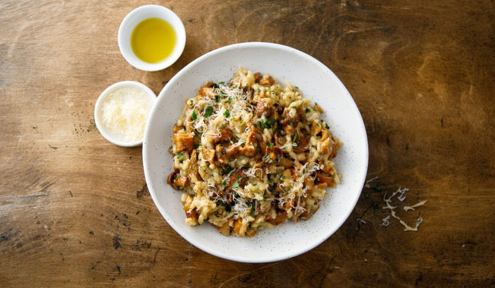 Pilz-Risotto mit Jordan Olivenöl