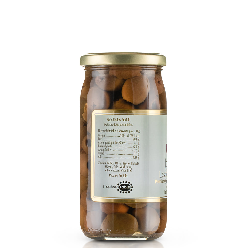 Jordan Olivenöl - Lesbos Oliven - ohne Kern - 370g Glas