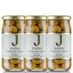Jordan - Chalkidiki Oliven - ohne Kern - Groß, Saftig und Reich an Nährstoffen - 3x 370g 3er Pack