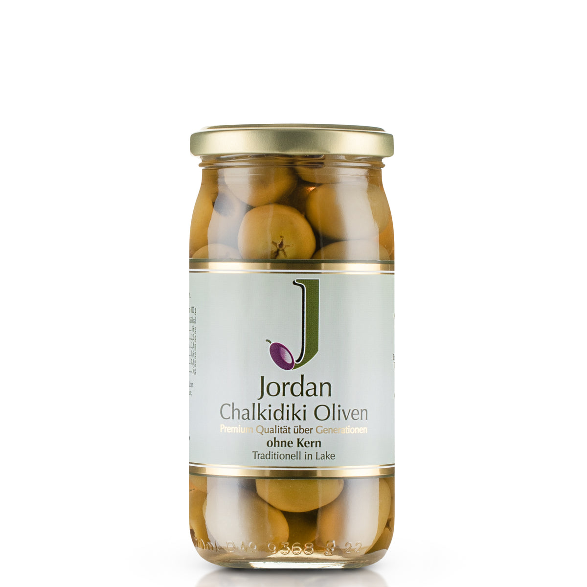 Jordan - Chalkidiki Oliven - ohne Kern - 6x 370g/185g Abtropfgewicht - 6er Pack