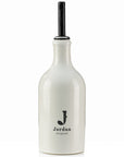 Jordan Original - Keramikflasche breit - weiß glänzend - 500 ml inkl. Edelstahlausgießer herausnehmbar