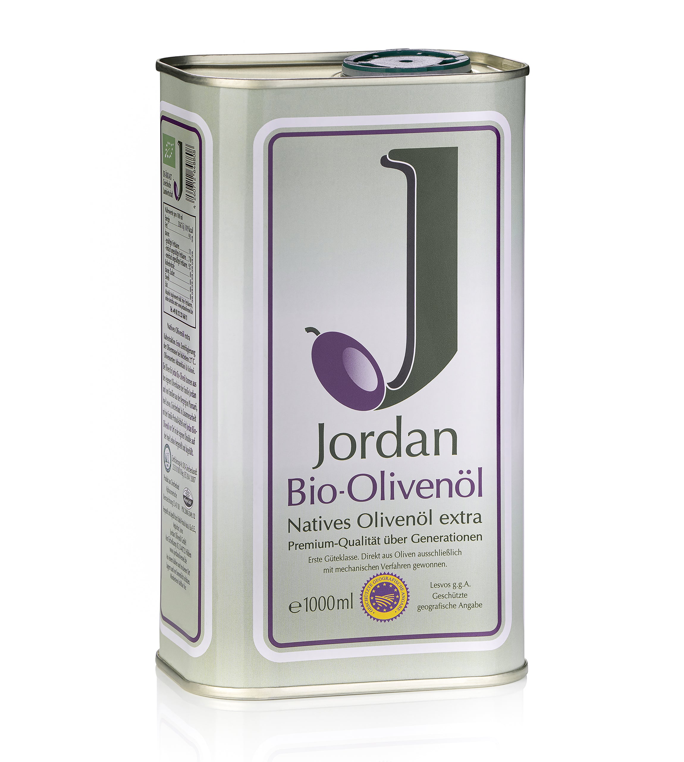 Jordan Olivenöl - BIO-Olivenöl - Kanister 1,00 Liter - GR-BIO-01