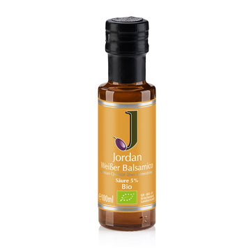 Jordan Olivenöl - Bio Weißer Balsamico - Sortenrein aus der Roditis Traube - 100 ml Flasche - GR-BIO-01