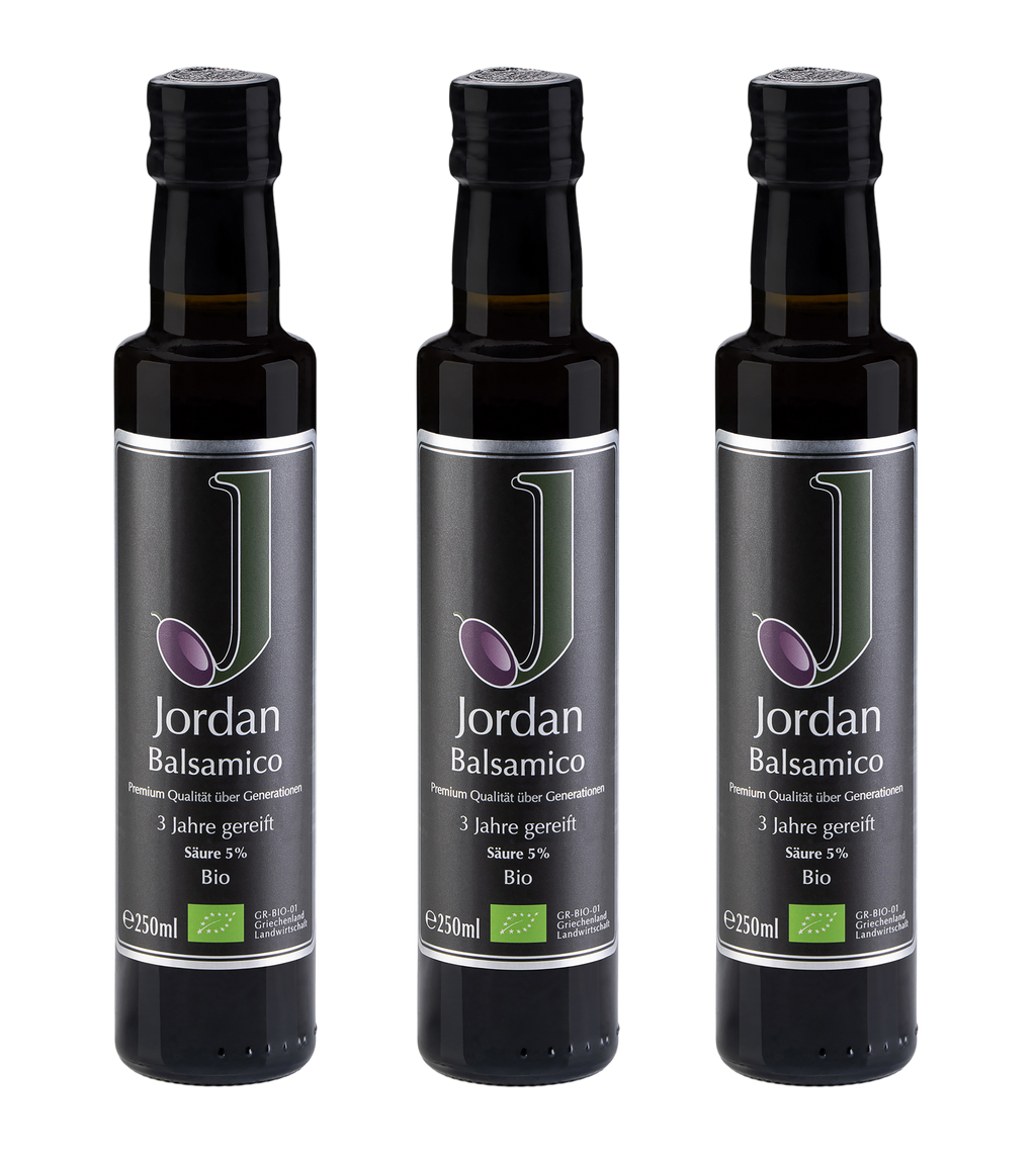 Jordan Original - Bio Balsamico - 3 Jahre gereift -3x 250ml - GR-BIO-01 3er Pack
