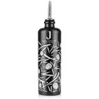 Jordan Keramikflasche - matt schwarz mit weißen Symbolen - inkl. Ausgießer - 500 ml