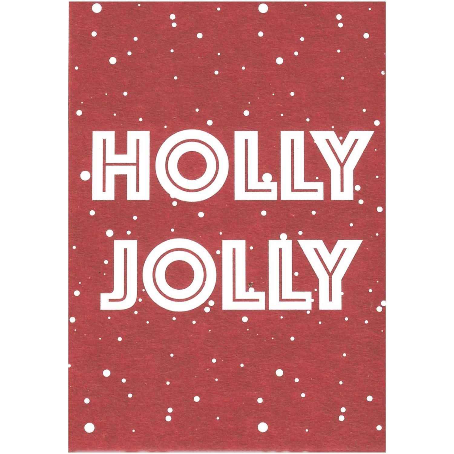 Jordan Original Grußkarte - Holzschliffpappe - Holly Jolly