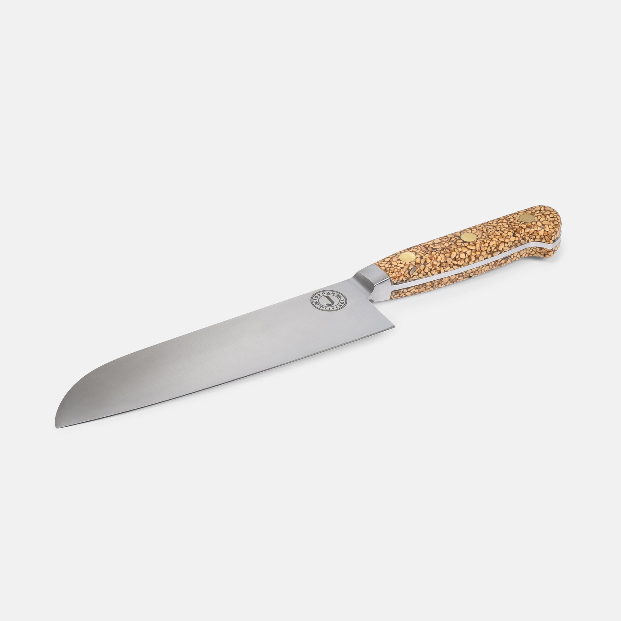 Jordan Kerner - Kochmesser mit Griff aus Olivenkernen - Santoku Klinge 19cm - Made in Solingen