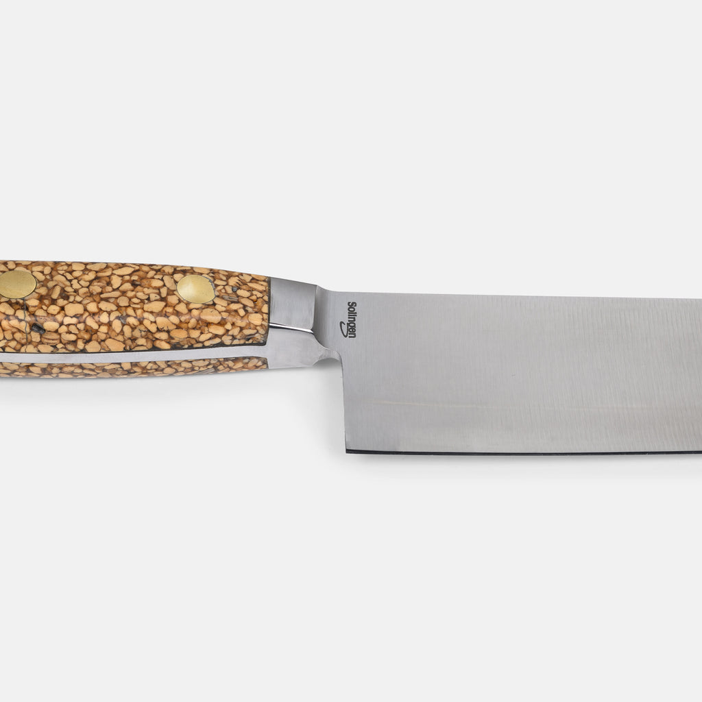 Jordan Kerner - Kochmesser mit Griff aus Olivenkernen - Santoku Klinge 19cm - Made in Solingen