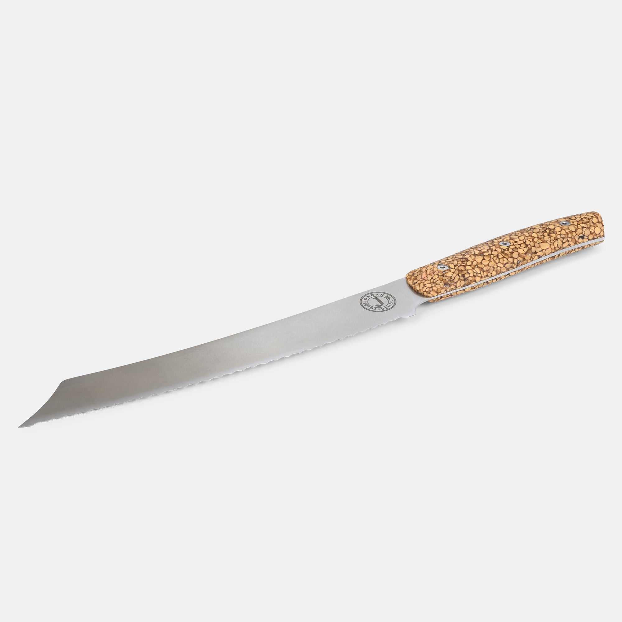 Jordan Kerner - Brotmesser mit Griff aus Olivenkernen - Klinge 21cm - Made in Solingen