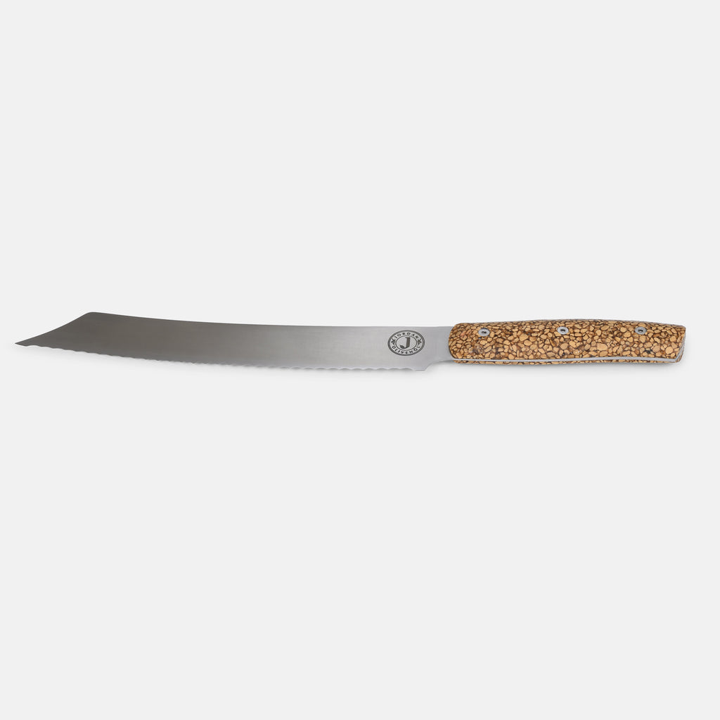 Jordan Kerner - Brotmesser mit Griff aus Olivenkernen - Klinge 21cm - Made in Solingen