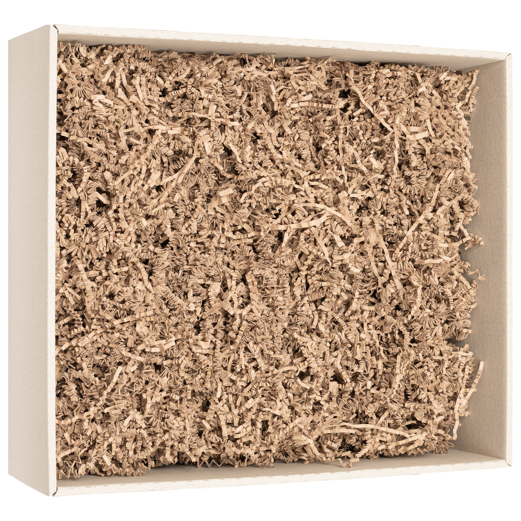 Graspapier Präsentkarton – passend für z.B. 3 Flaschen (425 x 380 x 145 mm) - verpackt mit Füllmaterial
