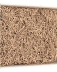 Umweltfreundlicher Graspapier Karton mit Füllmaterial – passend für z.B. 3 Flaschen (425 x 380 x 145 mm)