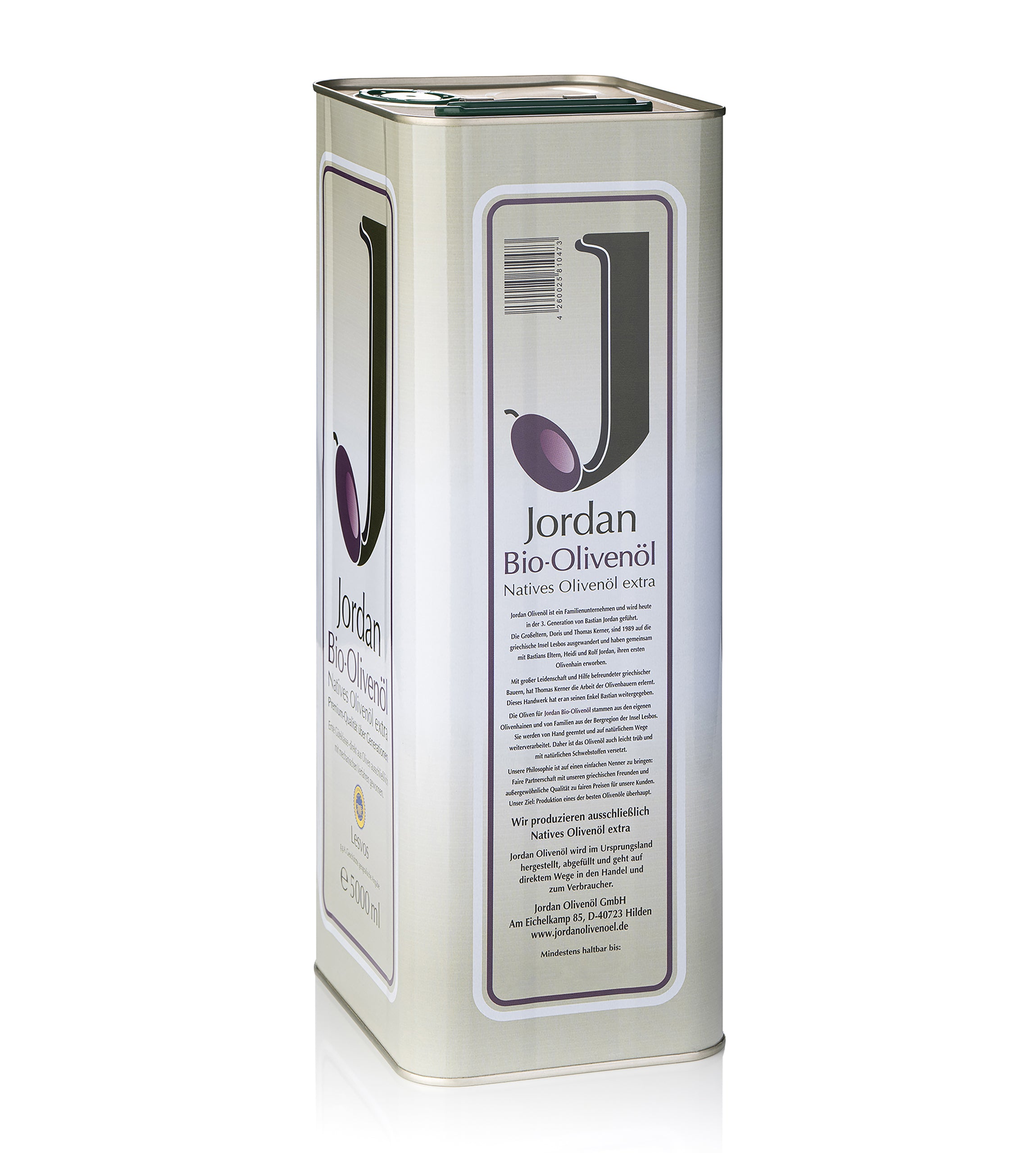 Jordan Olivenöl - BIO-Olivenöl - Kanister 5,00 Liter - GR-BIO-01