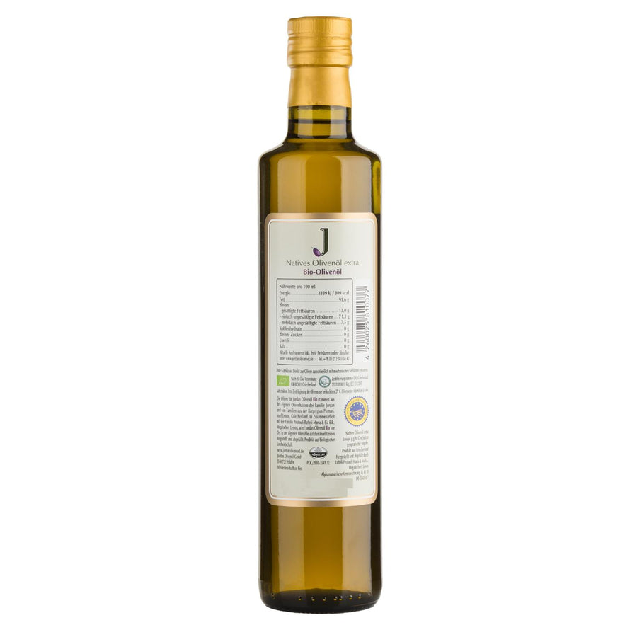 Jordan Olivenöl - BIO-Olivenöl - Flasche 0,50 Liter - GR-BIO-01