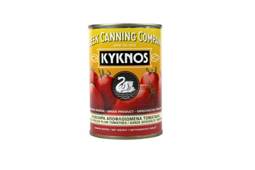 KYKNOS S.A. Greek Canning - Ganze Geschälte Tomaten (Schältomaten ) im Tomatensaft aus Griechenland - 400g Dose