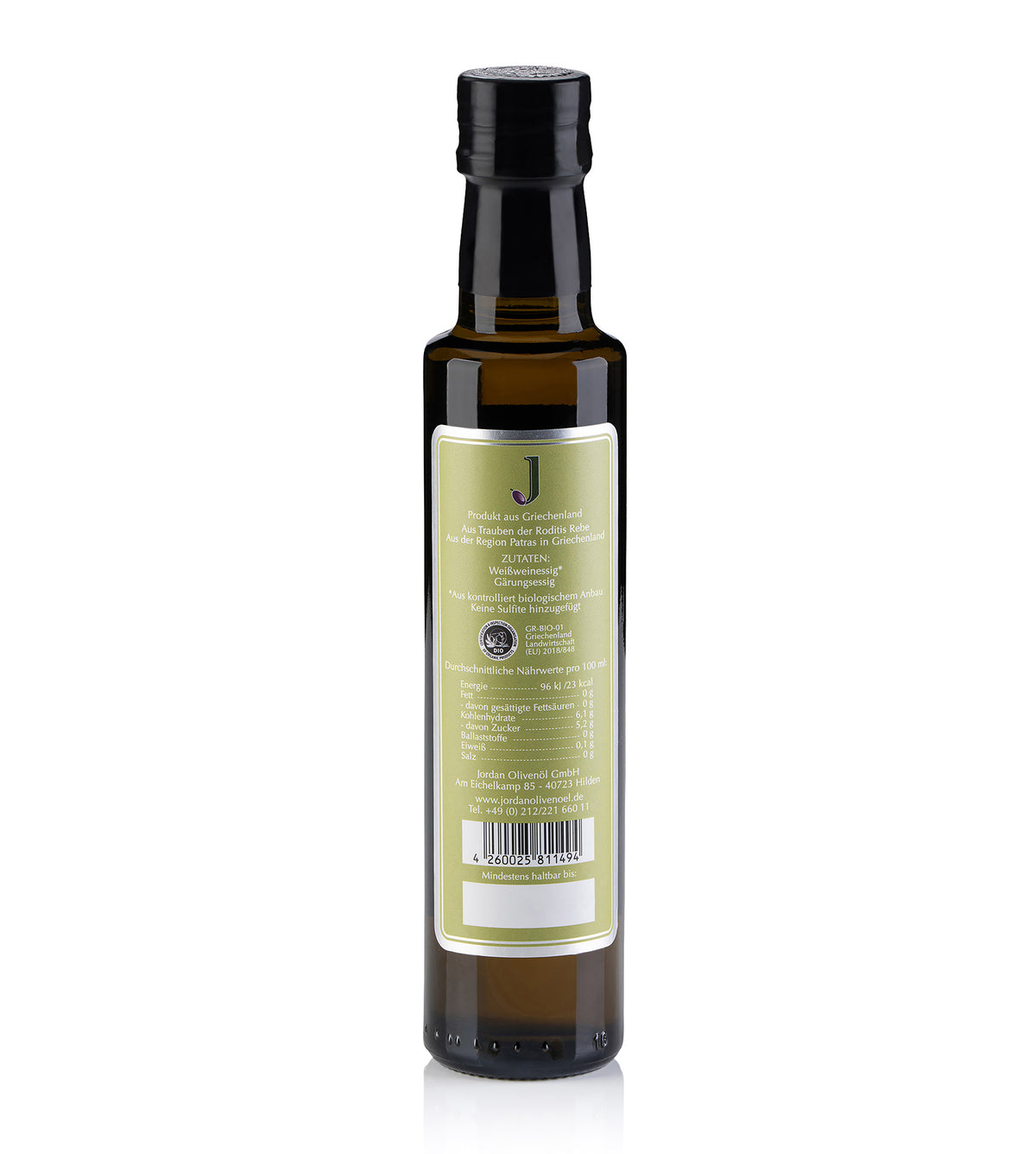 Jordan Original - Bio Weißweinessig - 250 ml - GR-BIO-01