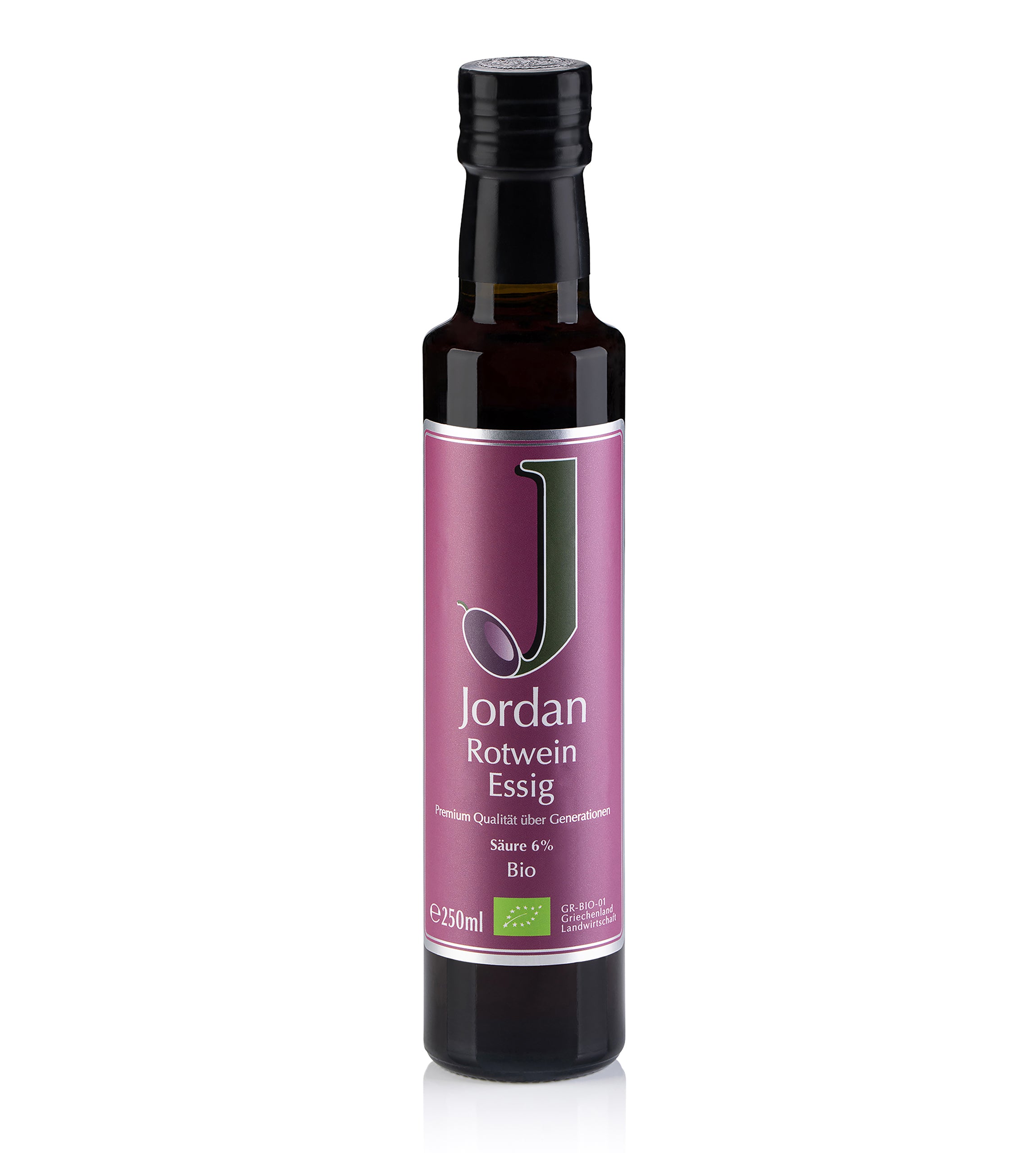 Jordan Olivenöl - Bio Rotweinessig - Sortenrein aus der St Georgs Rebe - 250ml - GR-BIO-01