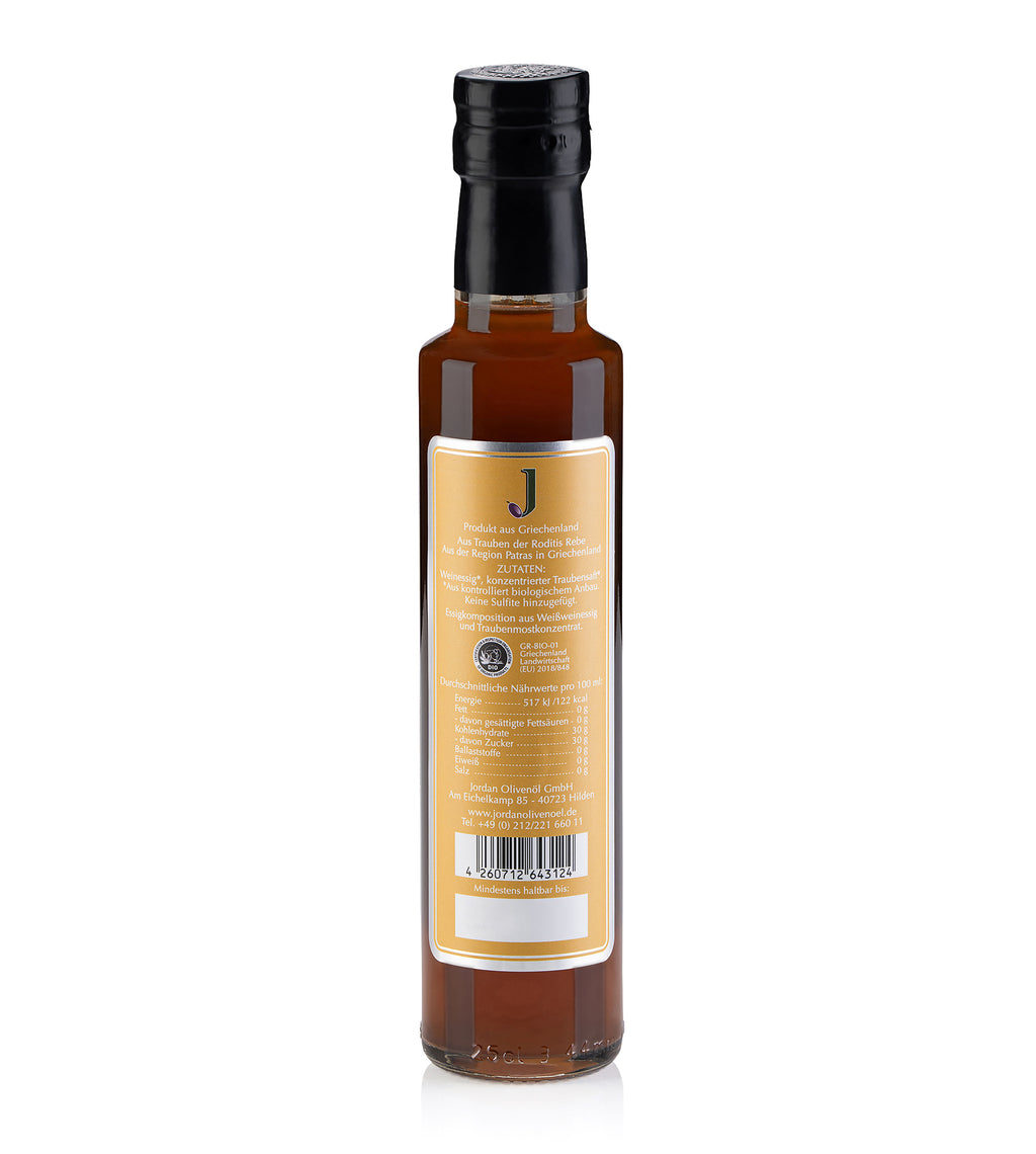 Jordan Original - Bio Weißer Balsamico - 250 ml Flasche - GR-BIO-01