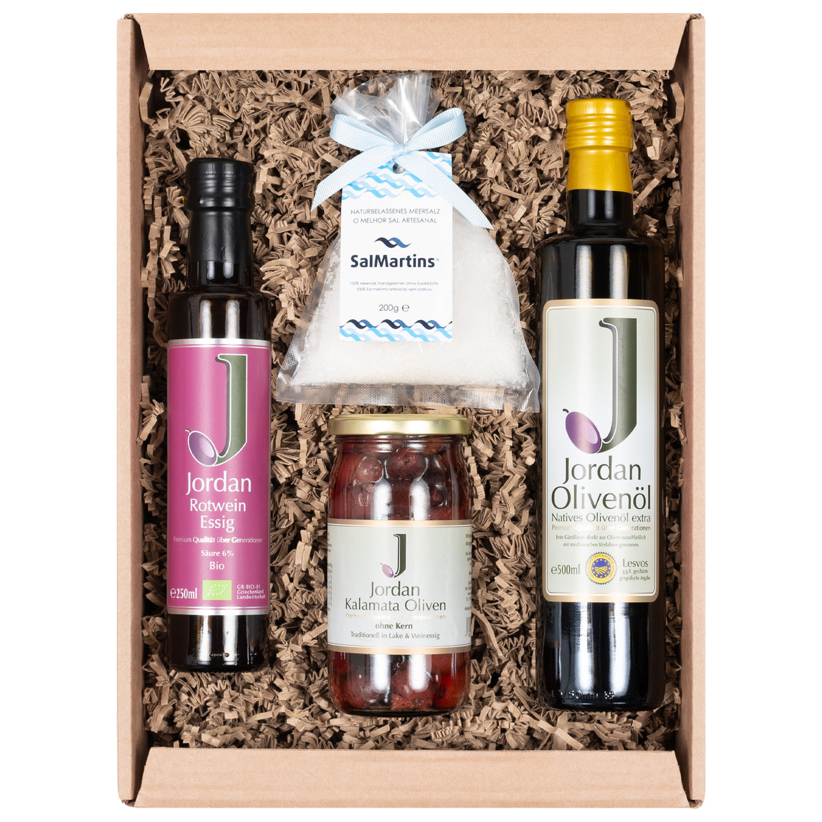 Mediterranes Geschenkset – Jordan Olivenöl, Meersalz und Bio