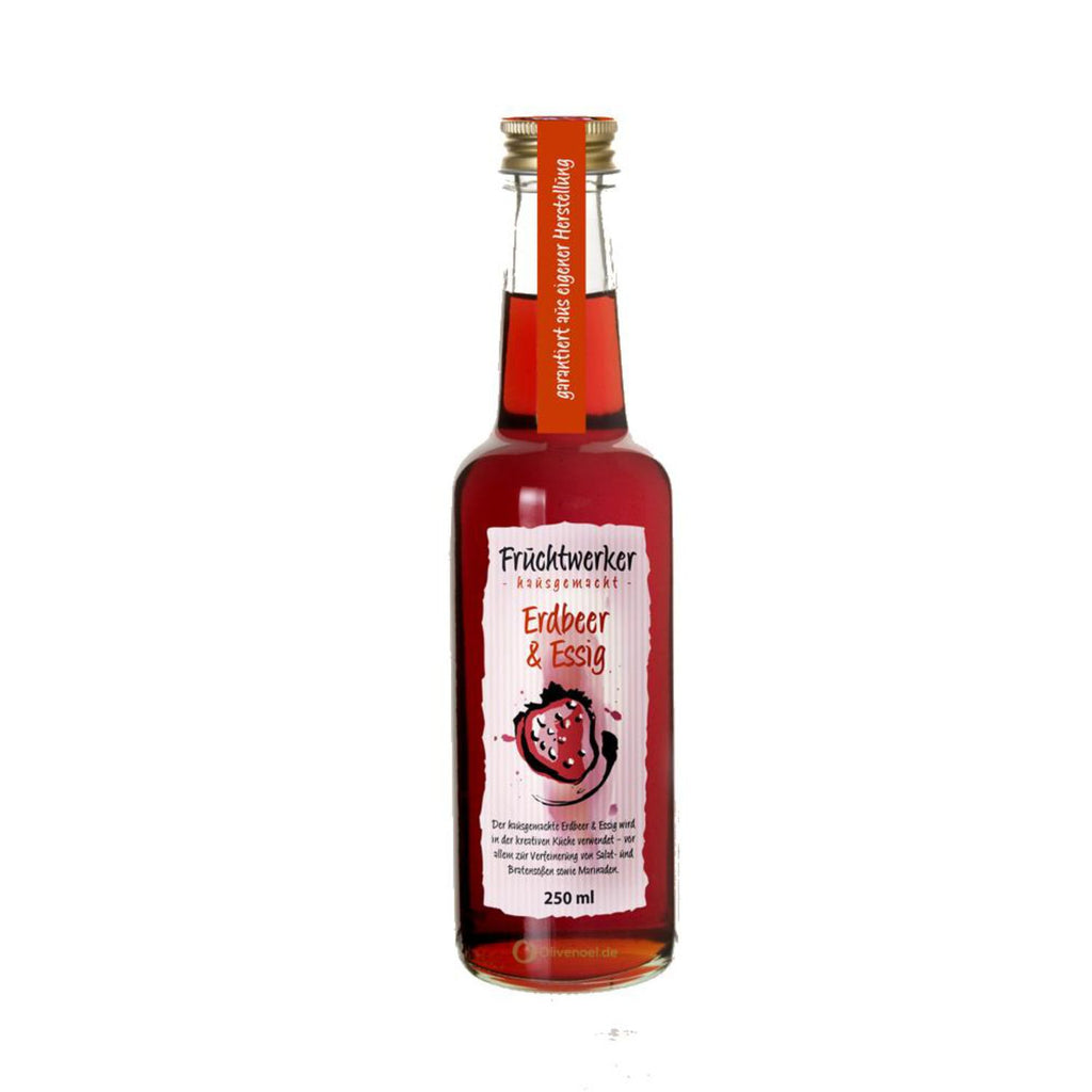 Fruchtwerker | Erdbeer & Essig | Mit Saft aus echten Früchten| 250ml Glasflasche