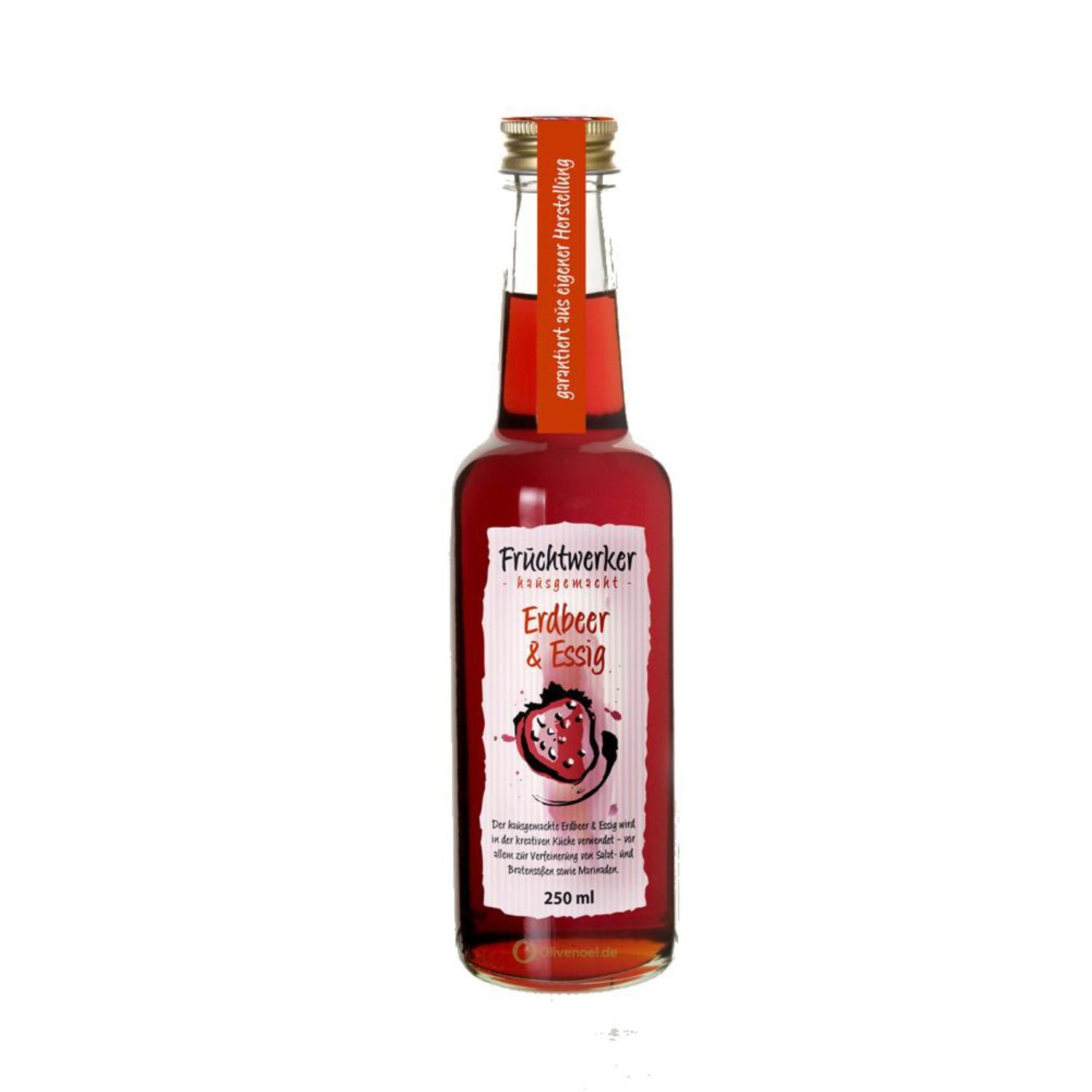 Fruchtwerker | Erdbeer & Essig | Mit Saft aus echten Früchten| 250ml Glasflasche