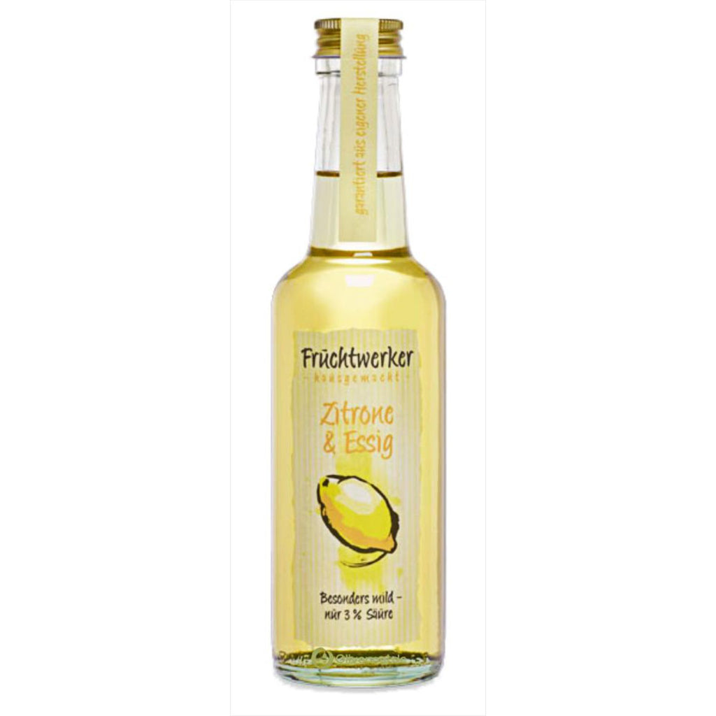 Fruchtwerker | Zitrone & Essig | Mit Saft aus echten Früchten| 250ml Glasflasche