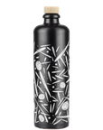 Jordan Keramikflasche - matt schwarz mit weißen Symbolen - inkl. Ausgießer - 500 ml