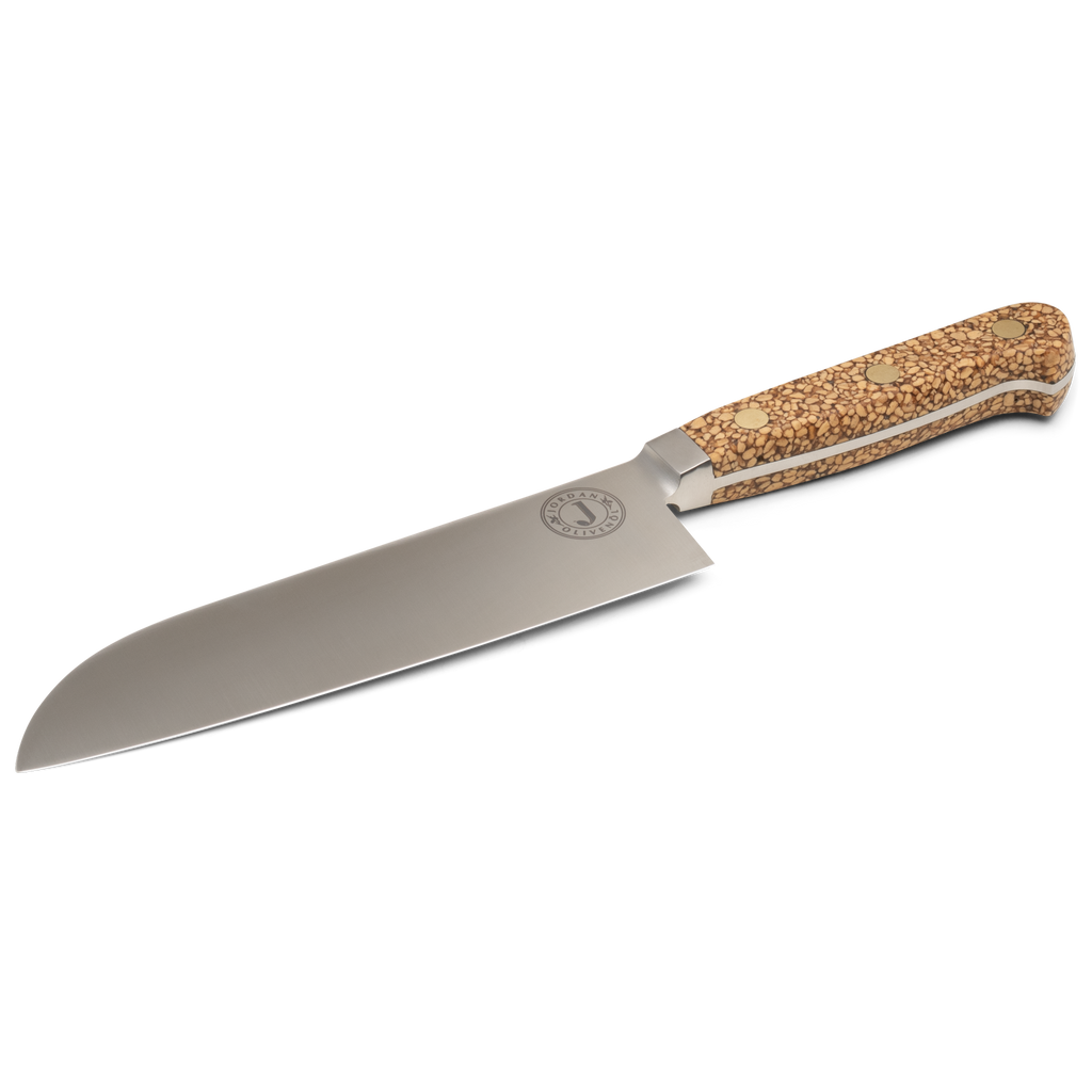 Jordan Kerner - Kochmesser mit Griff aus Olivenkernen - Santoku Klinge 19cm - Made in Solingen