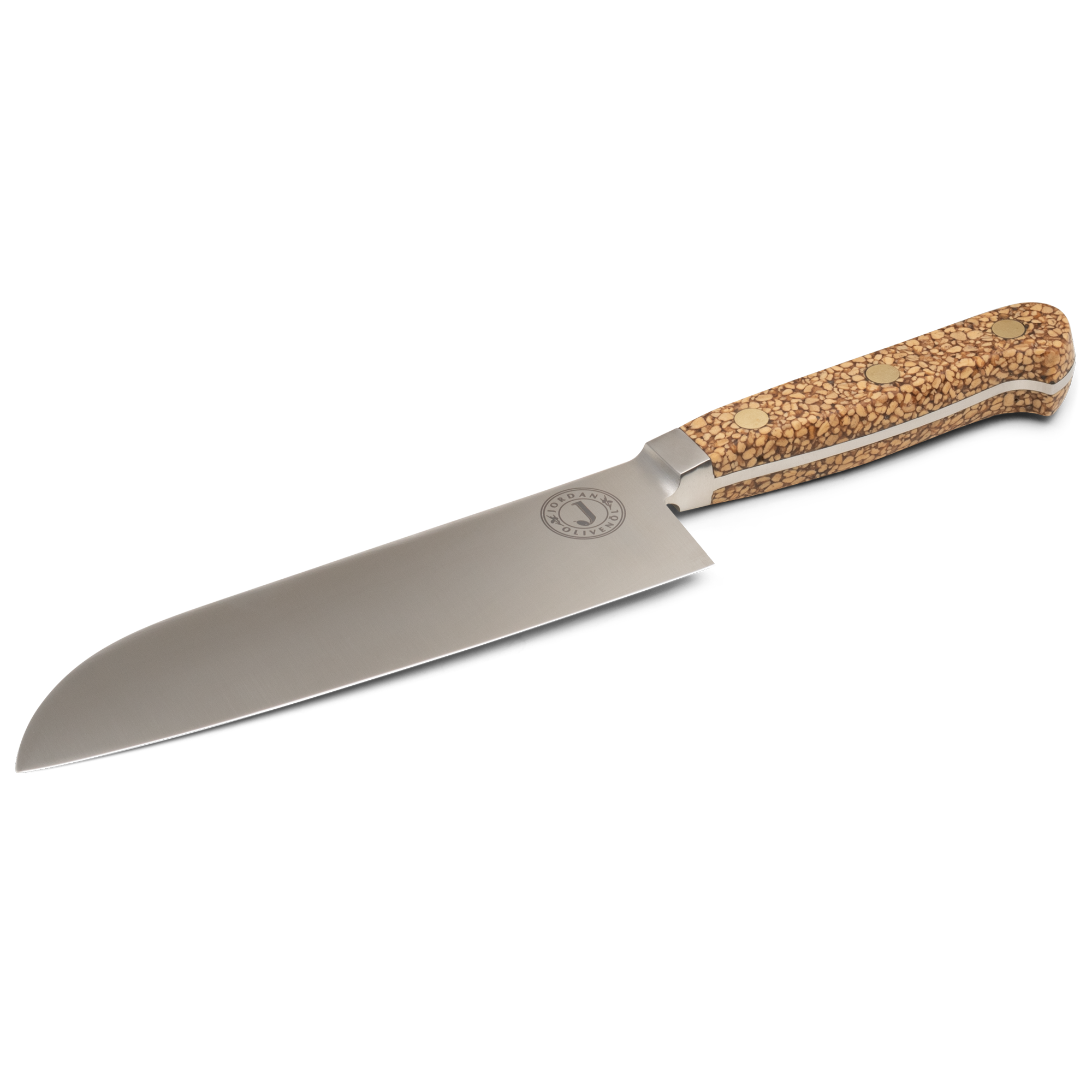 Jordan Kerner - Kochmesser mit Griff aus Olivenkernen - Santoku Klinge 19cm - Made in Solingen