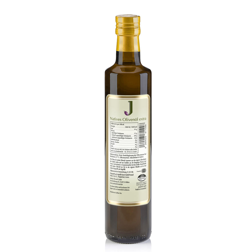 Jordan Olivenöl - FRÜHABFÜLLUNG - natives Olivenöl extra - Flasche 0,50 Liter