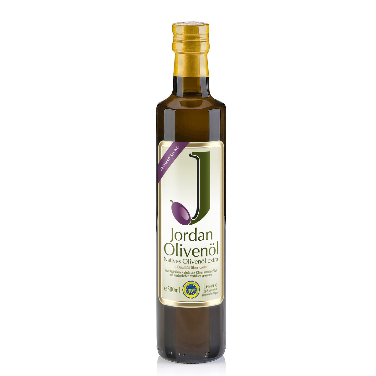 Jordan Olivenöl - FRÜHABFÜLLUNG - natives Olivenöl extra - Flasche 0,50 Liter