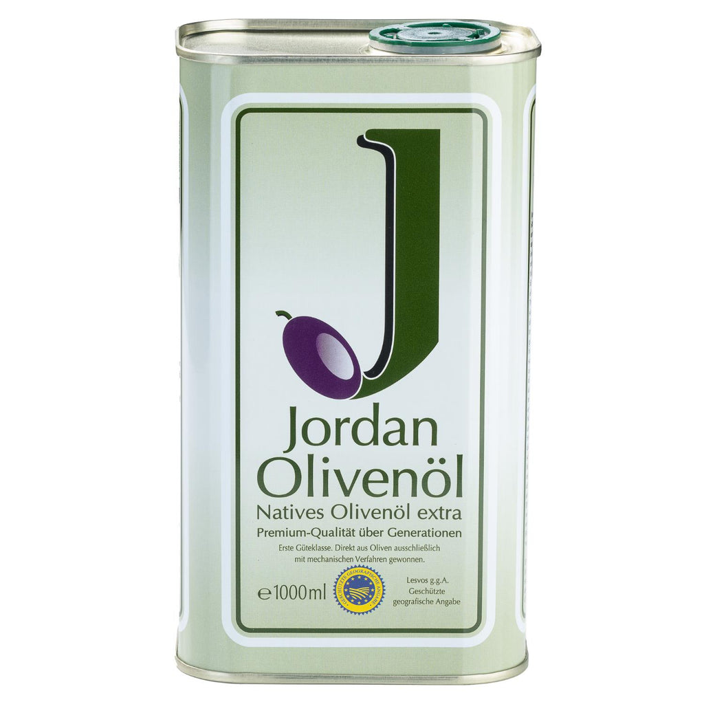 Jordan Olivenöl - Natives Olivenöl Extra - Kanister - 1,00 Liter (2er Pack)