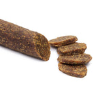 Jordan Olivenöl Feigensalami African Style, eine vegane Salami-Alternative aus getrockneten Feigen mit Gewürzen.