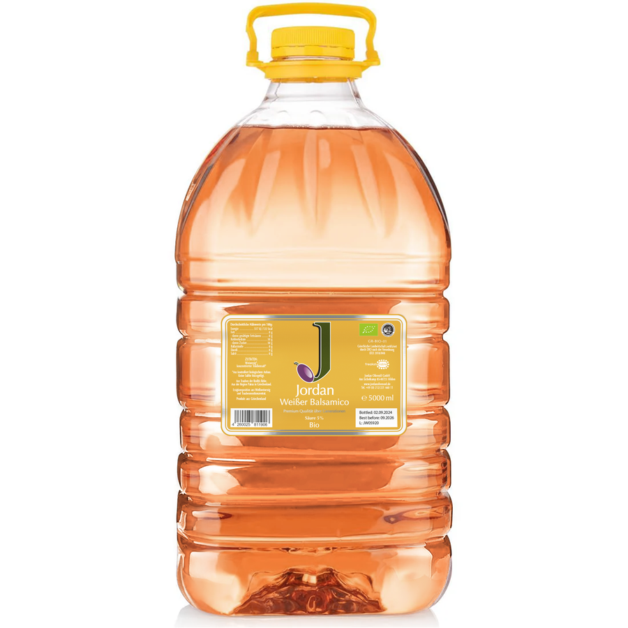 Jordan Olivenöl - Bio weißer Balsamico - Sortenrein aus der Roditis Traube - 5000ml - GR-BIO-01