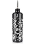 Jordan Keramikflasche - matt schwarz mit weißen Symbolen - inkl. Ausgießer - 500 ml