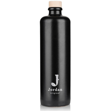 Jordan Original - Keramikflasche schmal - matt schwarz - 500 ml - inkl. Holzdeckel mit Ausgießer