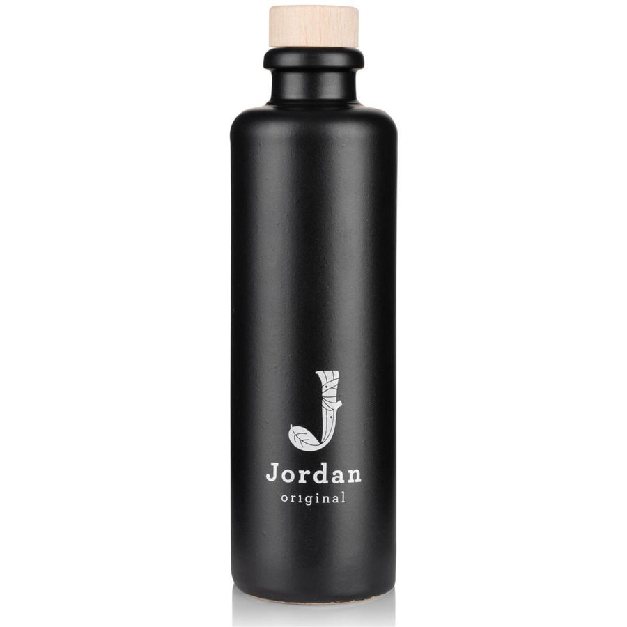 Jordan Original - Keramikflasche schmal - matt schwarz - 200 ml - inkl. Holzdeckel mit Ausgießer