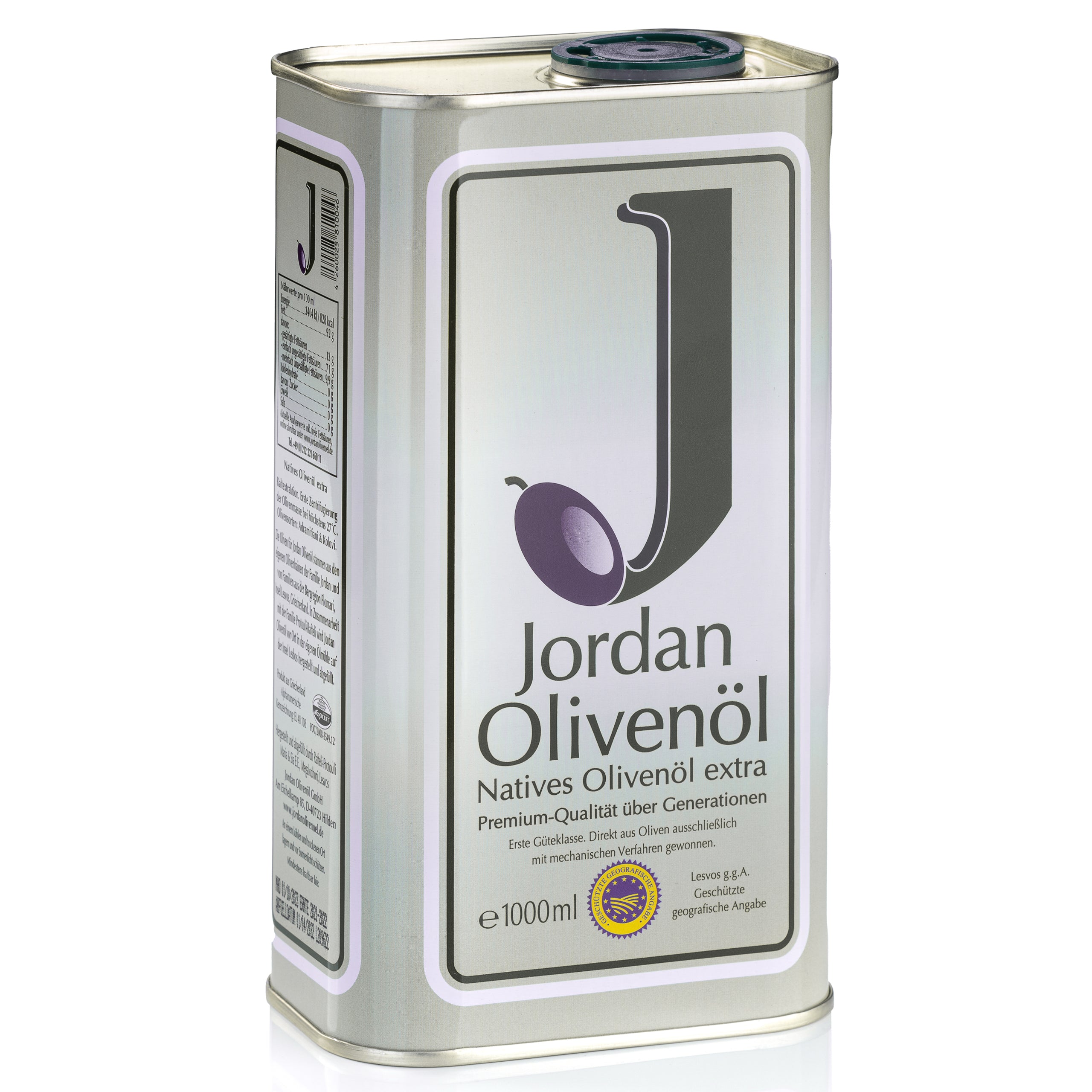Jordan Olivenöl - Natives Olivenöl Extra - Kanister - 1,00 Liter