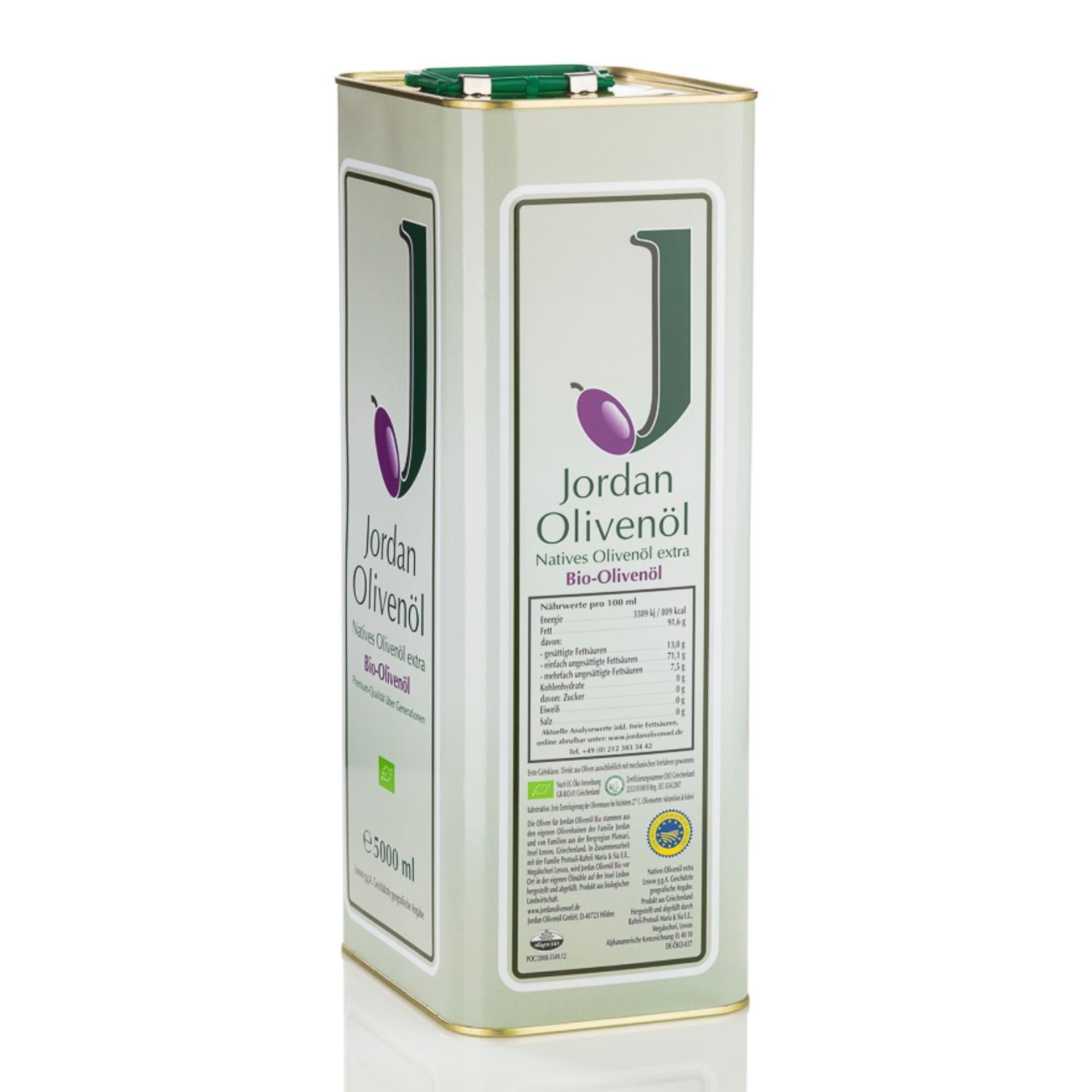 Jordan Olivenöl - BIO-Olivenöl - Kanister 5,00 Liter - GR-BIO-01