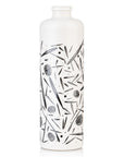 Jordan Keramikflasche - matt weiß mit schwarzen Symbolen - ohne Ausgießer - 500ml